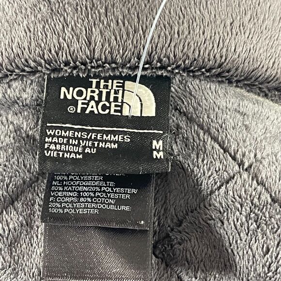 The North Face Gray Long Jacket Sz M Turtleneck Quilted Fleece Lined Zip Pockets - Picture 13 of 13
